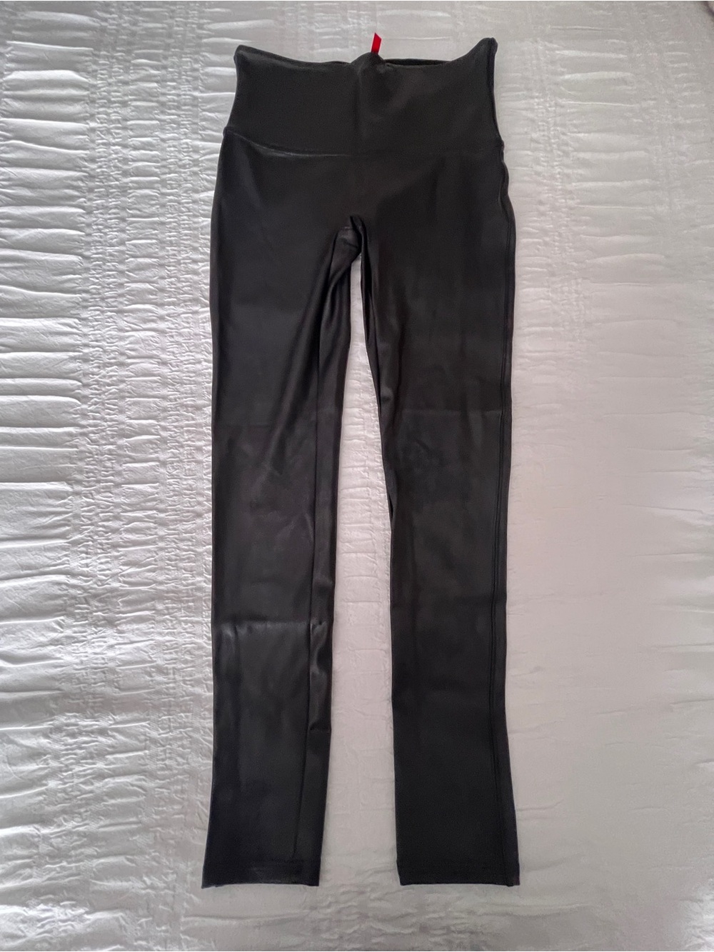Spanx High-Waisted Black faux leather leggings size large
